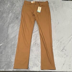 Men's Slim Stretch Pants in Caramel Brown